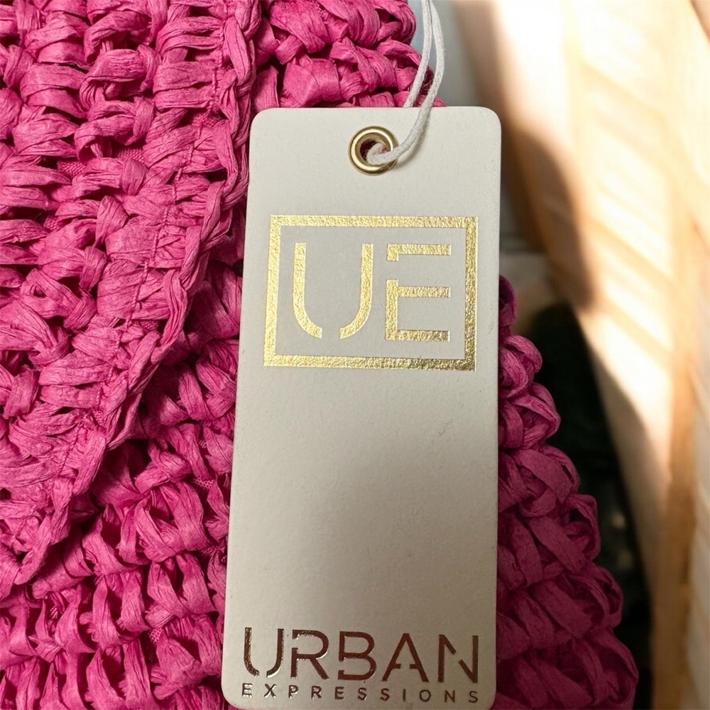 Urban Expressions Fuchsia Woven Crossbody Bag - Picture 3 of 5